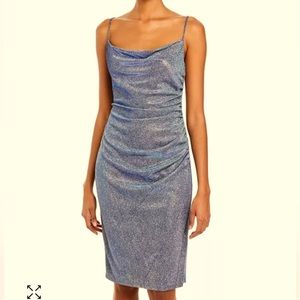 Laundry by Shelli Segal •Sz 4 (S)• Metallic Ruched Slip Dress • New Years